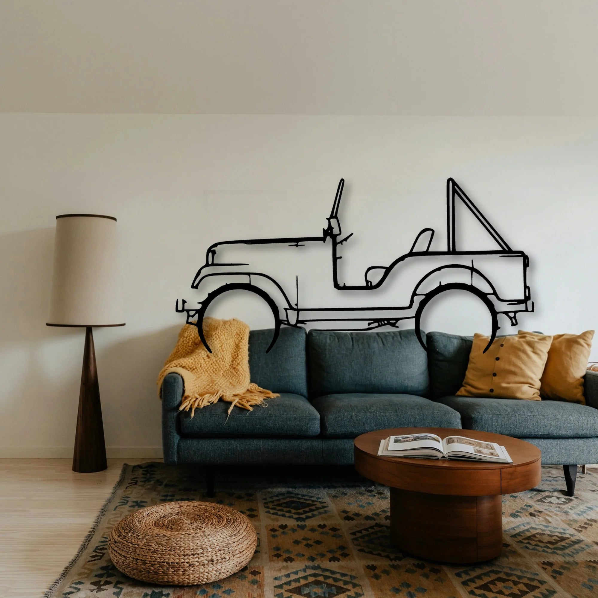 CJ5 1969 Classic Silhouette Metal Wall Art - Tinvibe