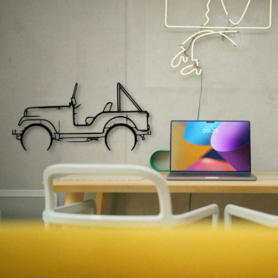 CJ5 1969 Classic Silhouette Metal Wall Art - Tinvibe