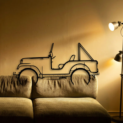 CJ5 1969 Classic Silhouette Metal Wall Art - Tinvibe