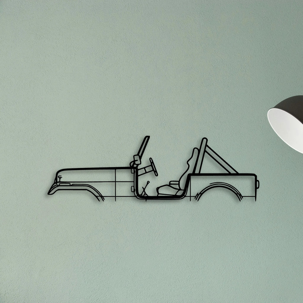 CJ7 1986 Classic Silhouette Metal Wall Art - Tinvibe
