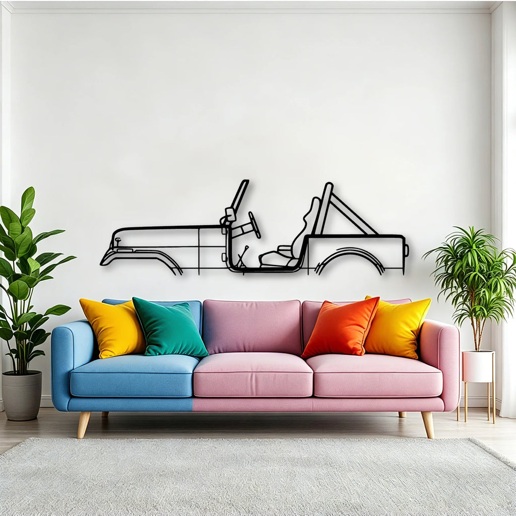 CJ7 1986 Classic Silhouette Metal Wall Art - Tinvibe