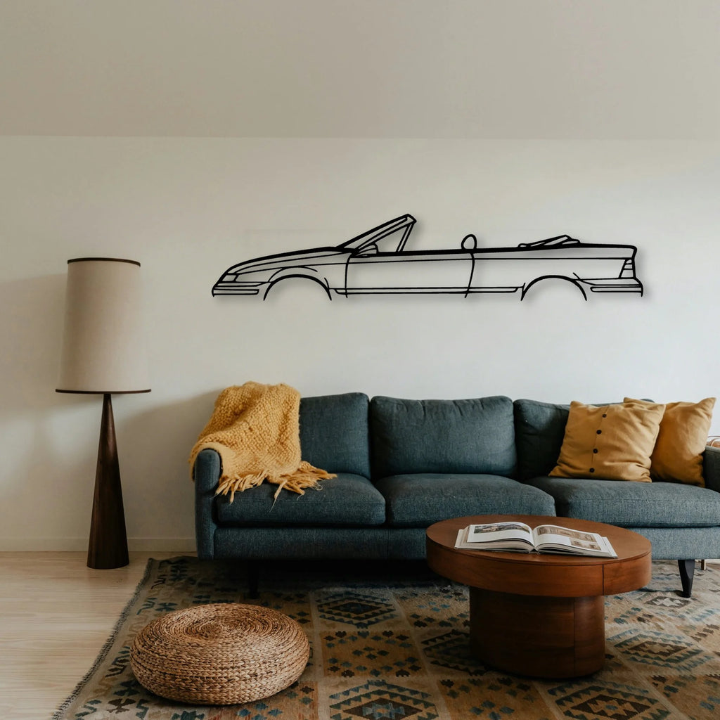 Calibra Cabrio 1992 Classic Silhouette Metal Wall Art - Tinvibe