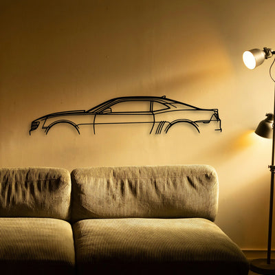 Camaro SS 2011 Classic Silhouette Metal Wall Art - Tinvibe