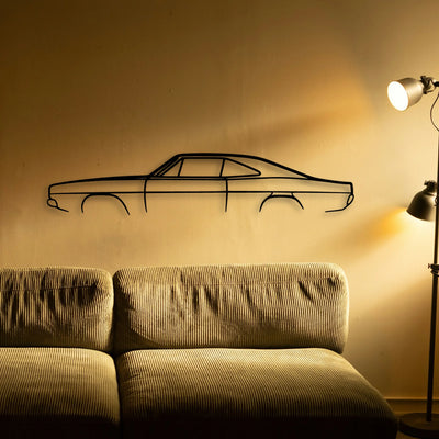 Charger 1969 2 Classic Silhouette Metal Wall Art - Tinvibe