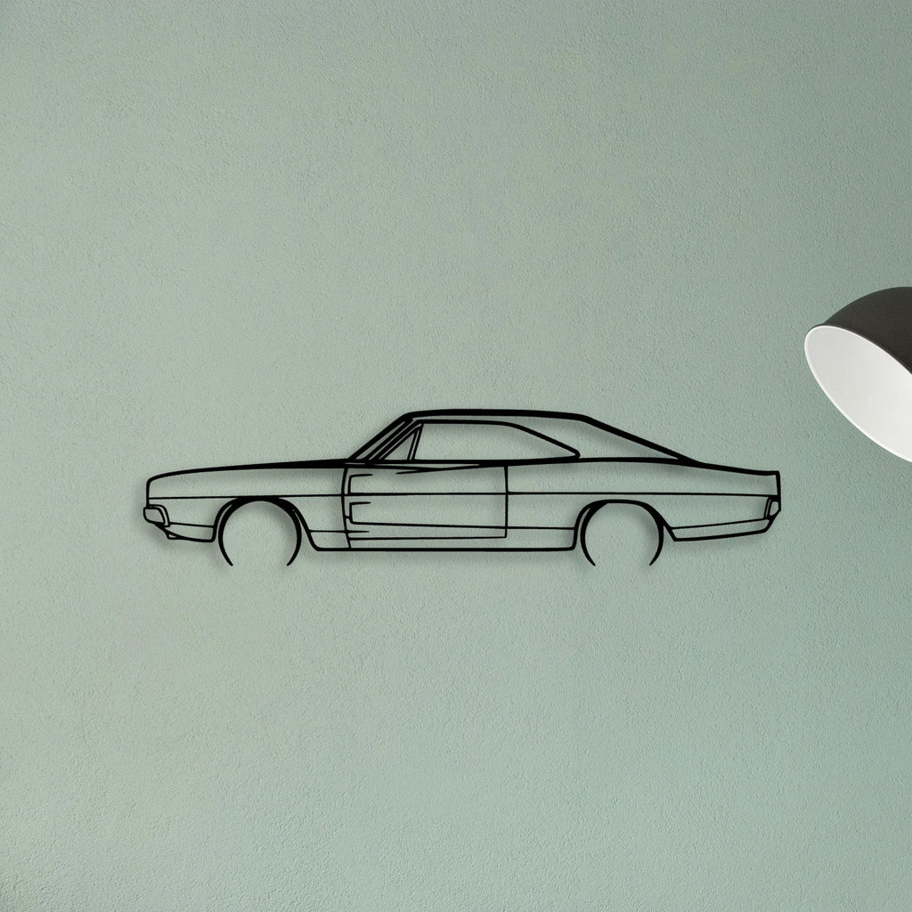 Charger 1969 3 Classic Silhouette Metal Wall Art - Tinvibe