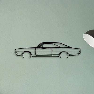 Charger 1969 3 Classic Silhouette Metal Wall Art - Tinvibe
