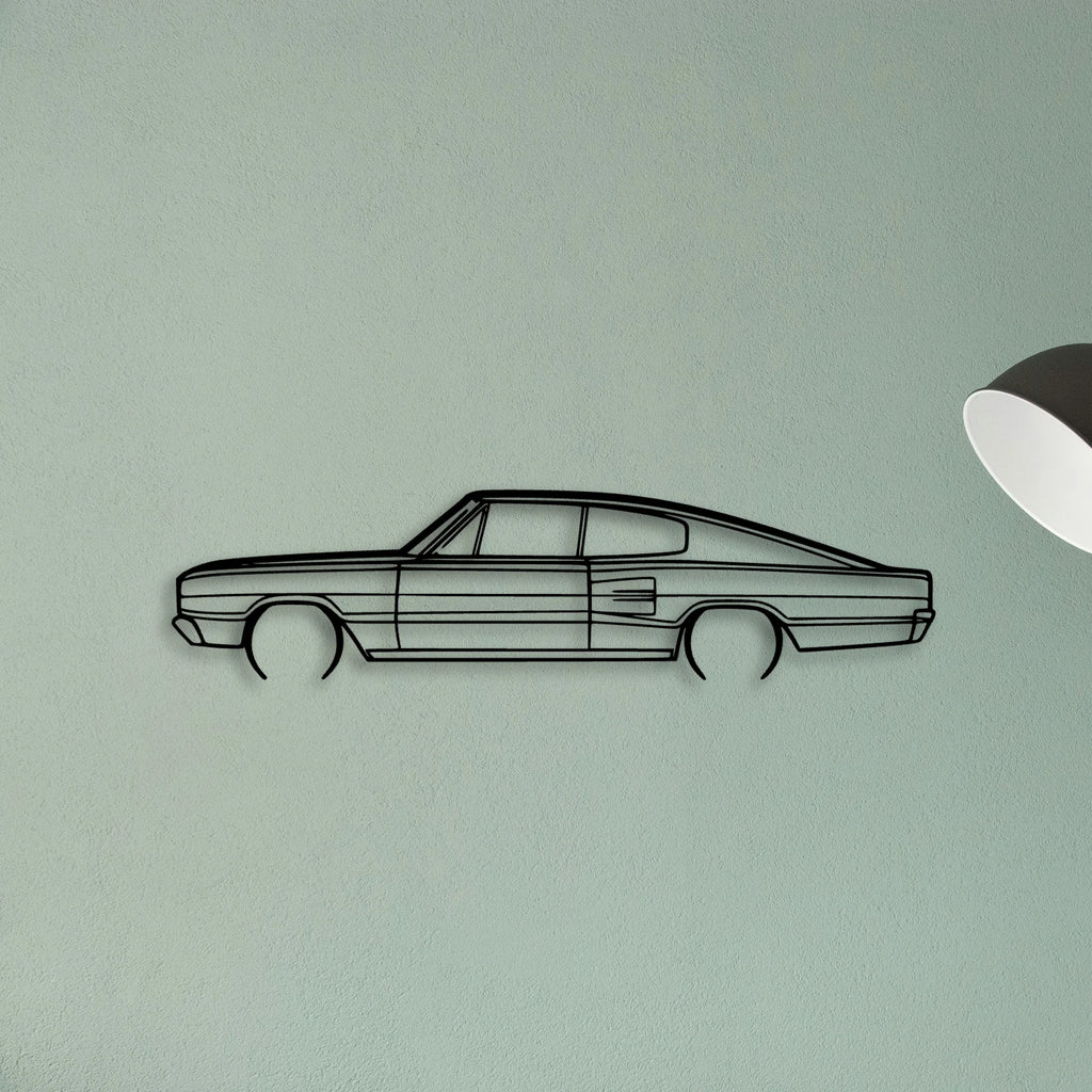 Charger 383 4B Fastback 1966 Classic Silhouette Metal Wall Art - Tinvibe