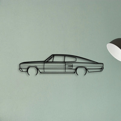 Charger 383 4B Fastback 1966 Classic Silhouette Metal Wall Art - Tinvibe