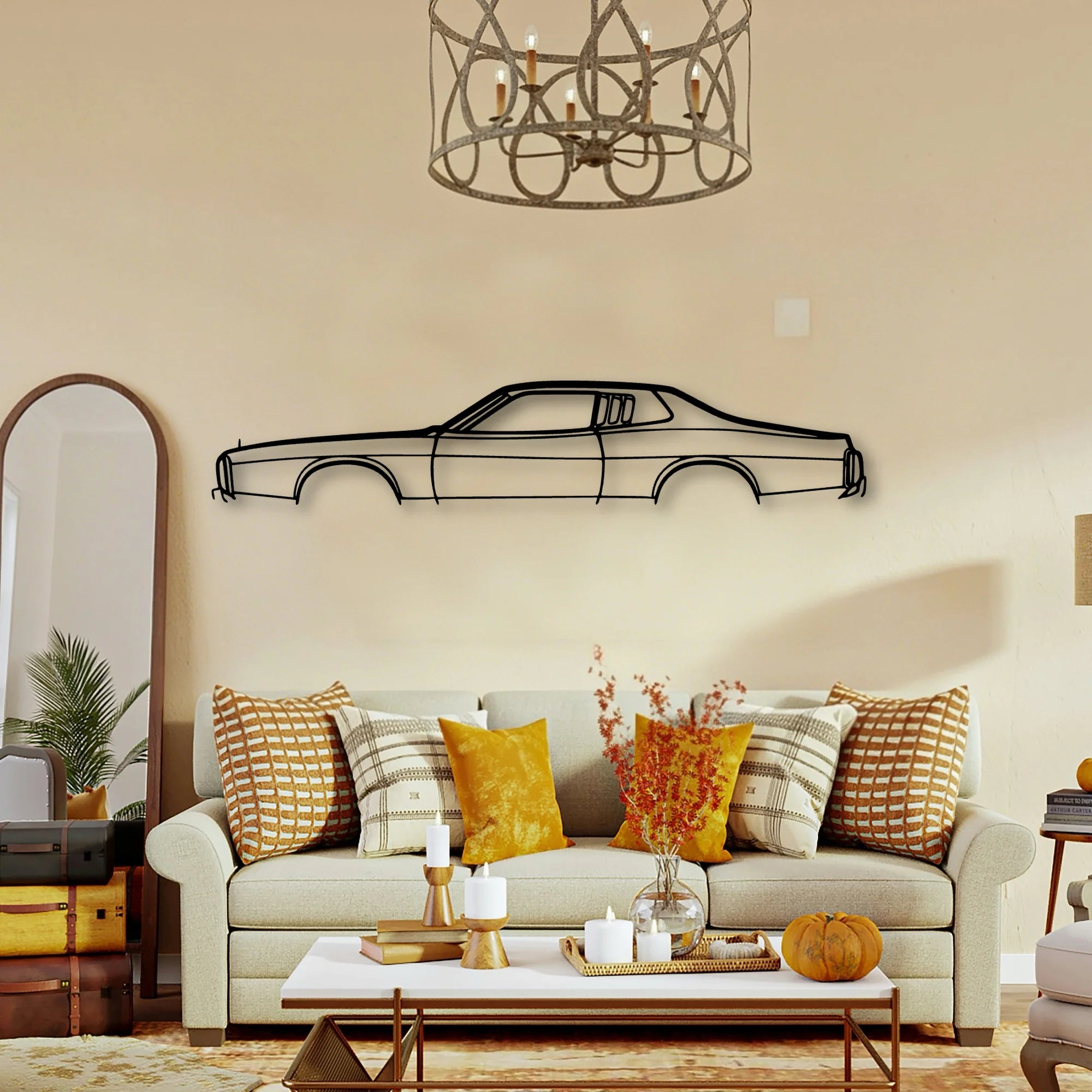 Charger SE 1973 Classic Silhouette Metal Wall Art - Tinvibe