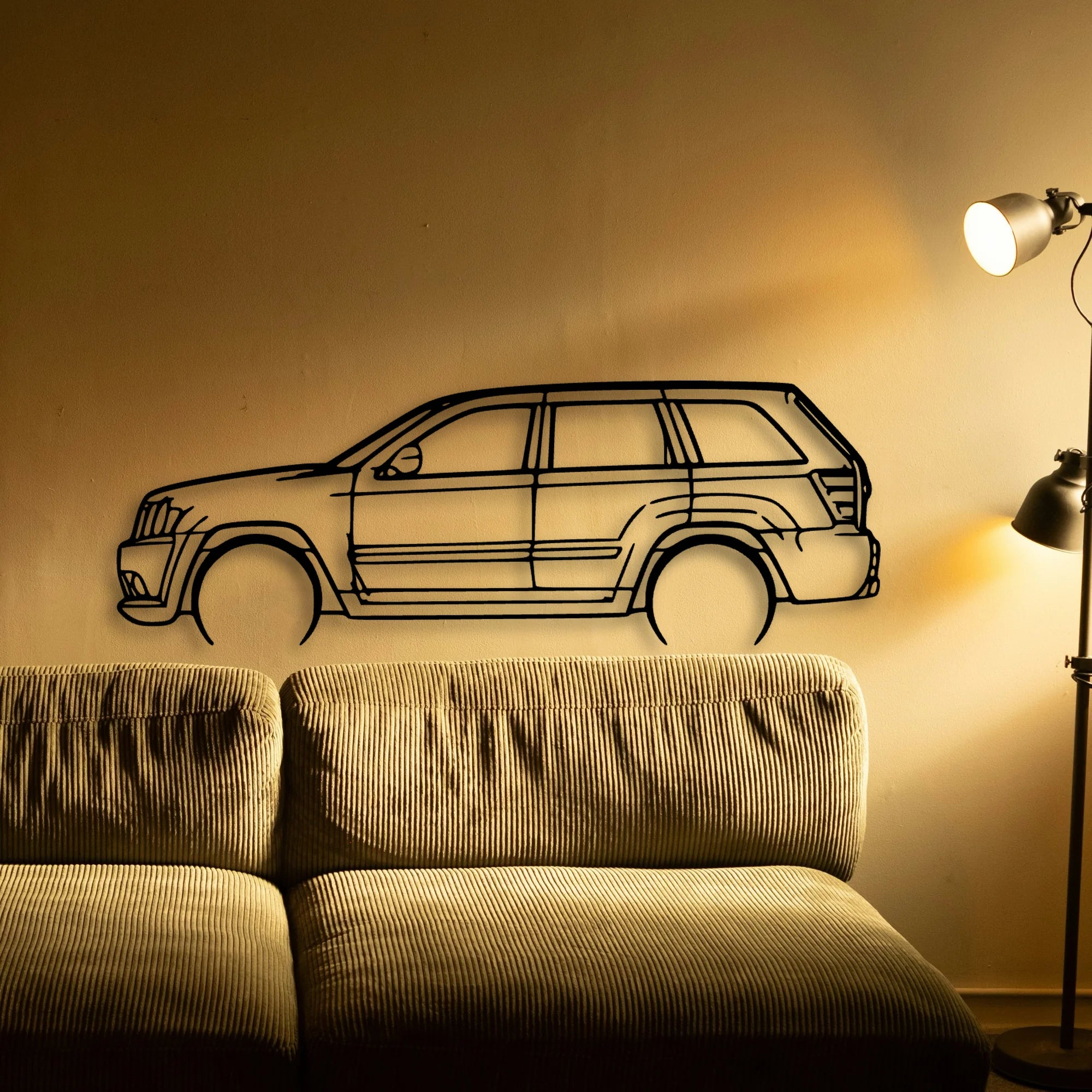 Cherokee SRT8 2006 Classic Silhouette Metal Wall Art - Tinvibe