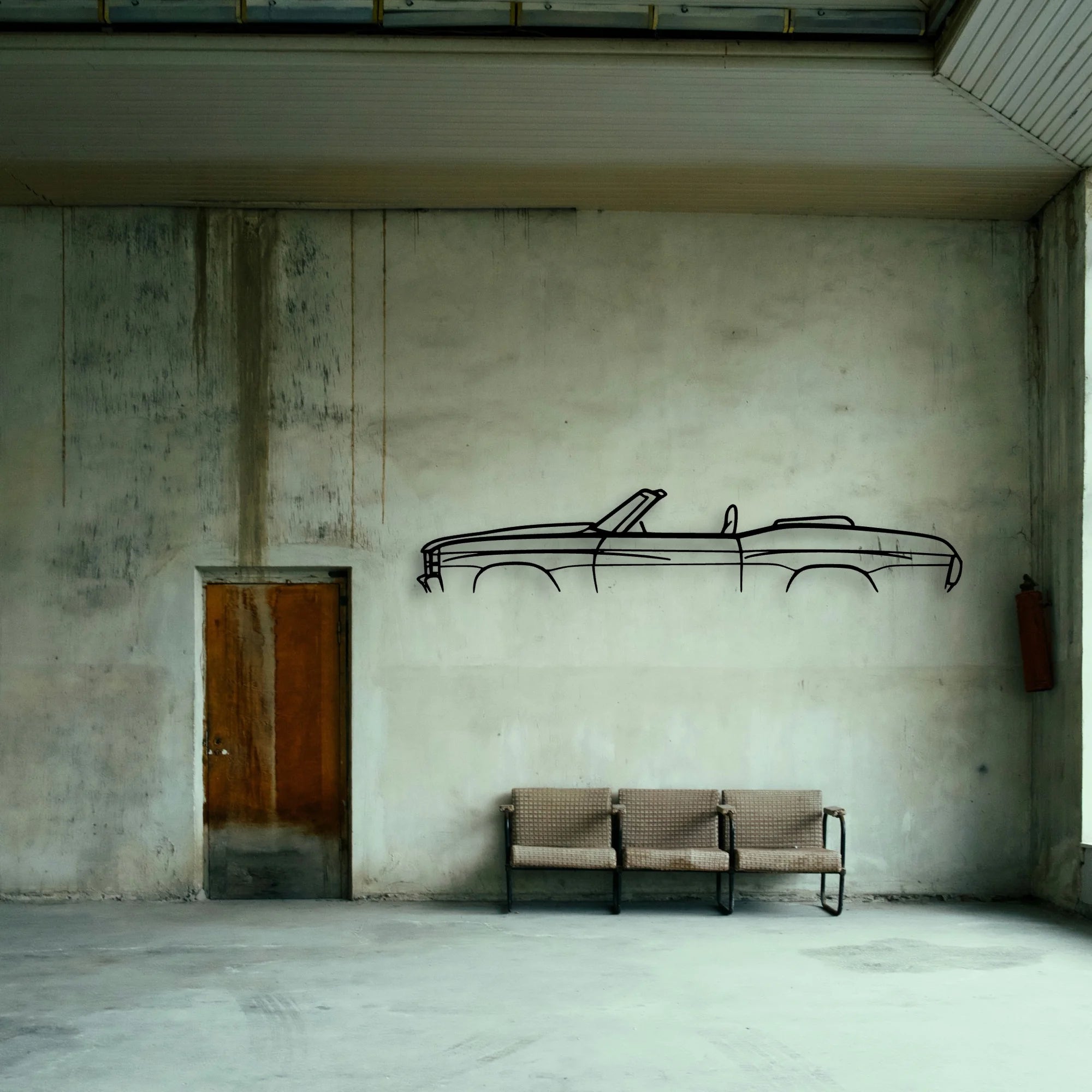 Chevelle Convertible 1971 Classic Silhouette Metal Wall Art - Tinvibe