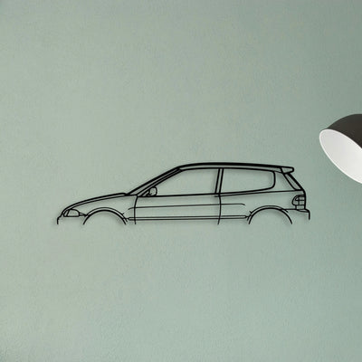 Civic 1994 Classic Silhouette Metal Wall Art - Tinvibe