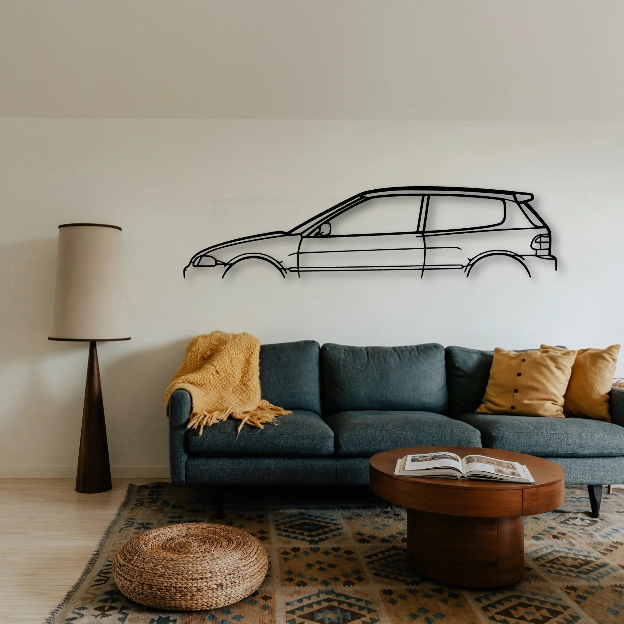 Civic 1994 Classic Silhouette Metal Wall Art - Tinvibe
