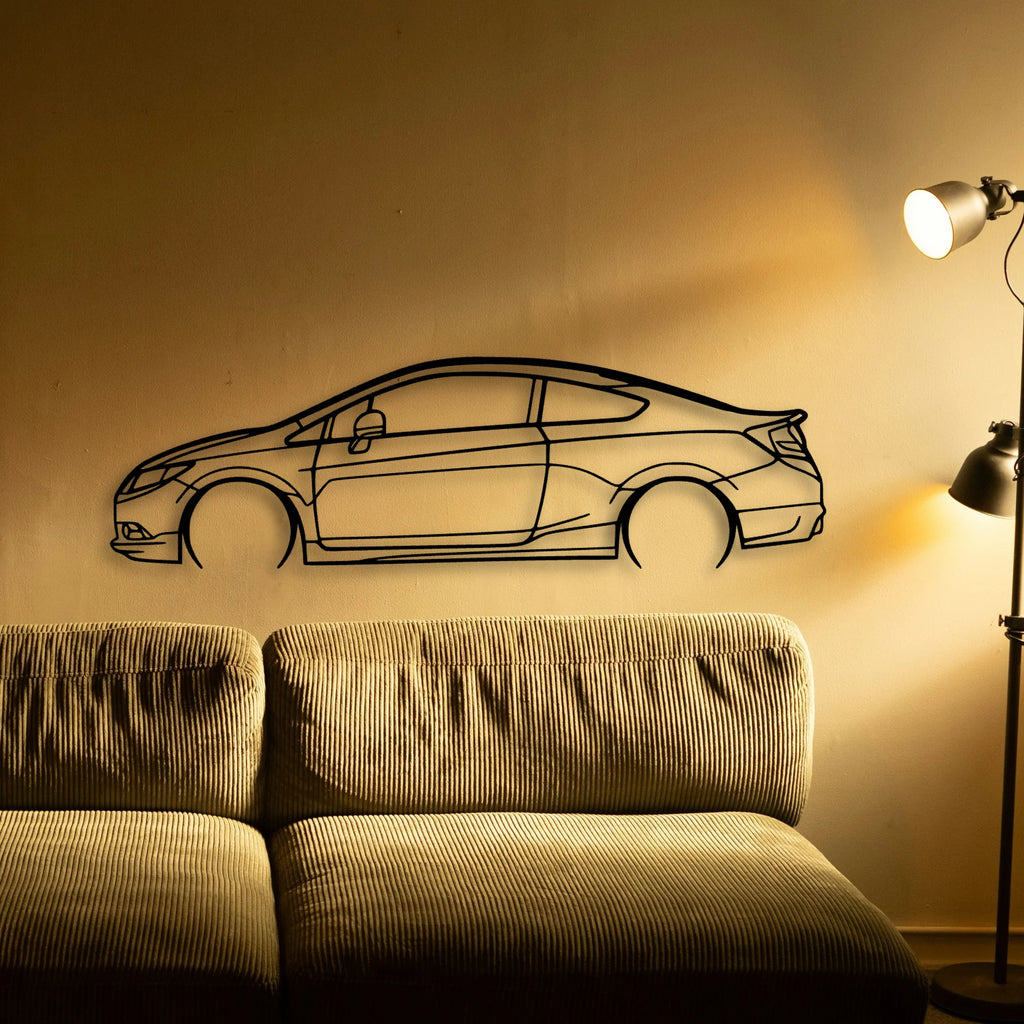 Civic Coupe 2012 Classic Silhouette Metal Wall Art - Tinvibe