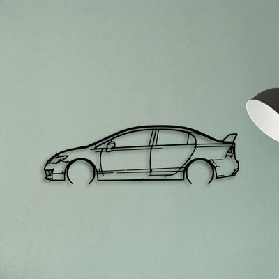 Civic Type R 2010 Classic Silhouette Metal Wall Art - Tinvibe
