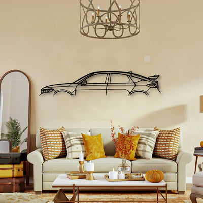 Civic Type R 2023 Classic Silhouette Metal Wall Art - Tinvibe
