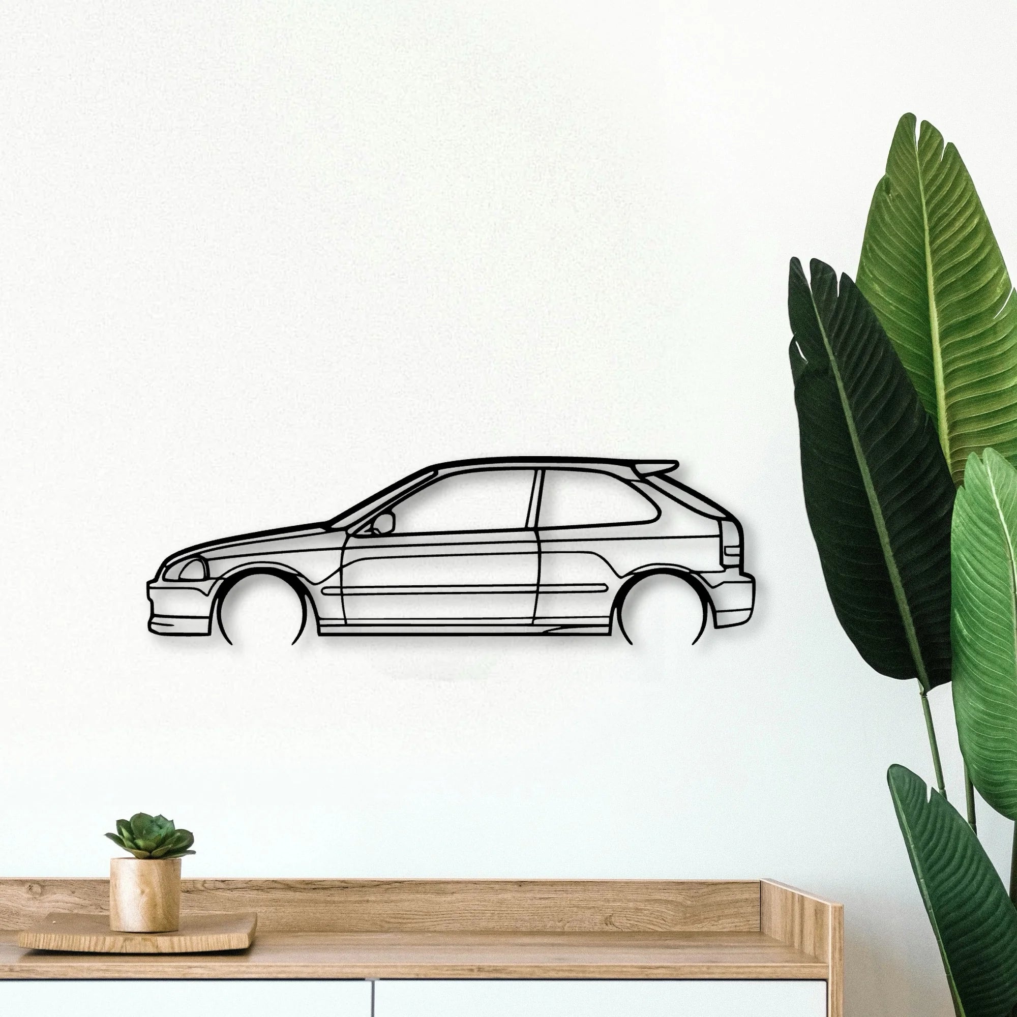 Civic Type R EK9 2000 Classic Silhouette Metal Wall Art - Tinvibe