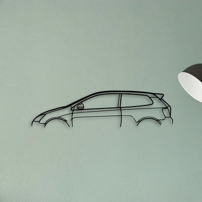 Civic Type R EP3 Classic Silhouette Metal Wall Art - Tinvibe