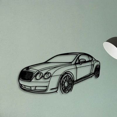 Continental GT 2007 Angle Classic Silhouette Metal Wall Art - Tinvibe