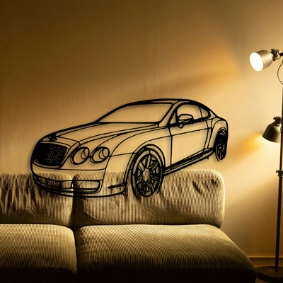 Continental GT 2007 Angle Classic Silhouette Metal Wall Art - Tinvibe