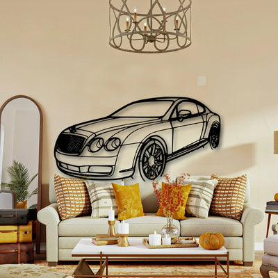 Continental GT 2007 Angle Classic Silhouette Metal Wall Art - Tinvibe