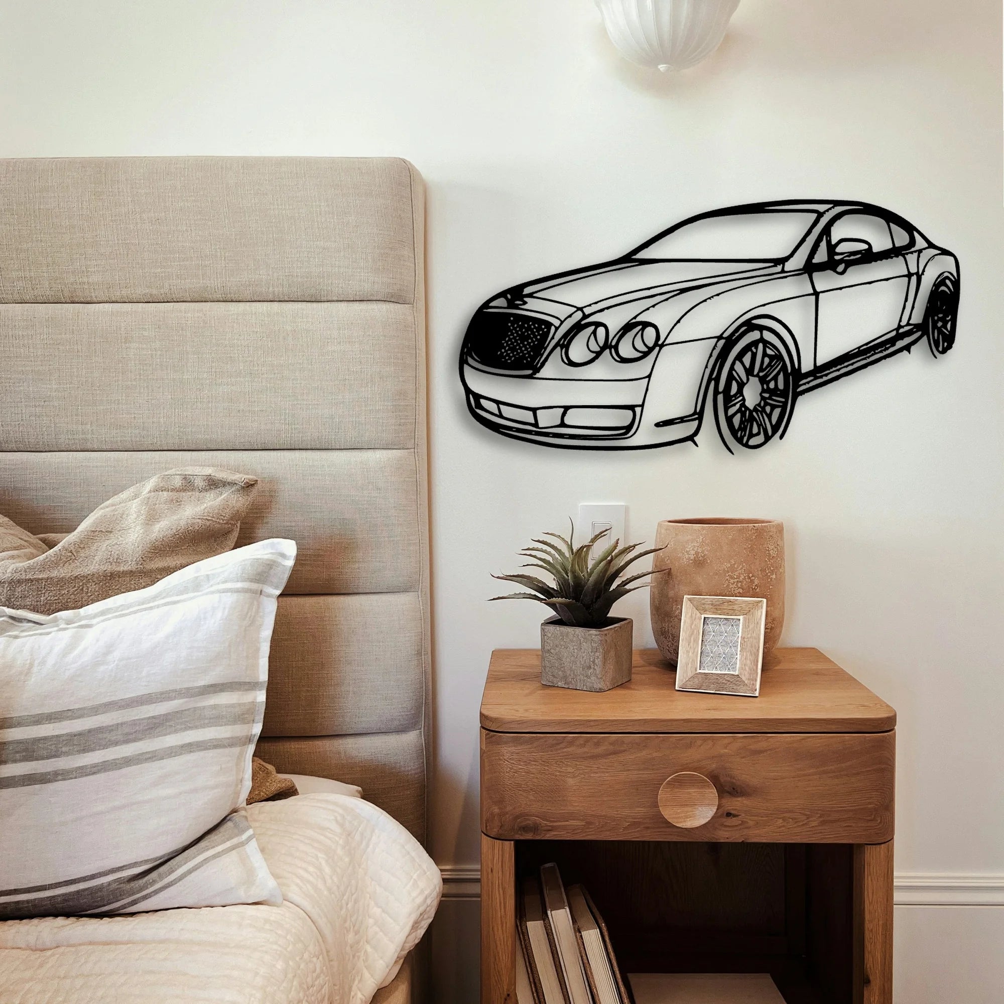 Continental GT 2007 Angle Classic Silhouette Metal Wall Art - Tinvibe