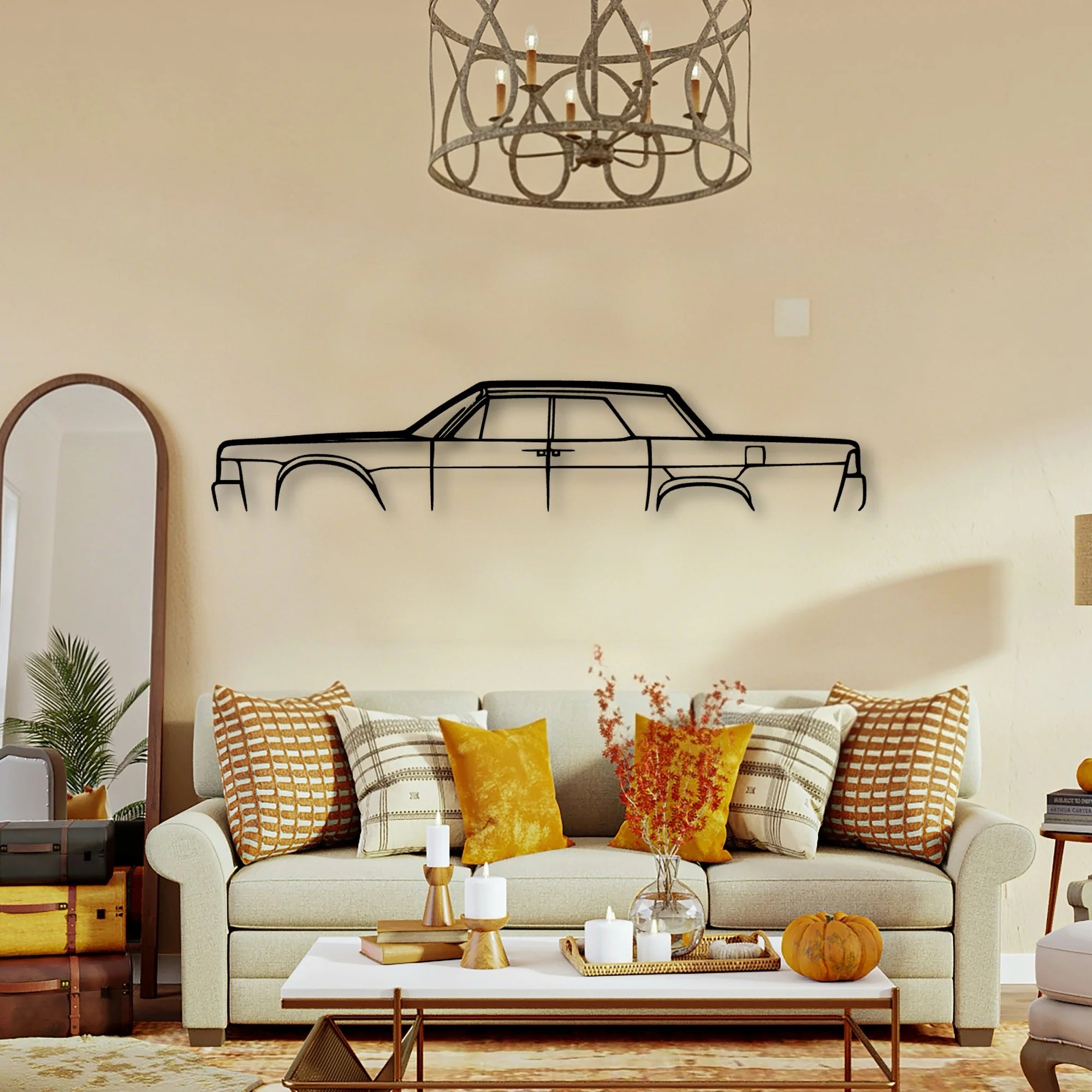 Continental Sedan Classic Silhouette Metal Wall Art - Tinvibe