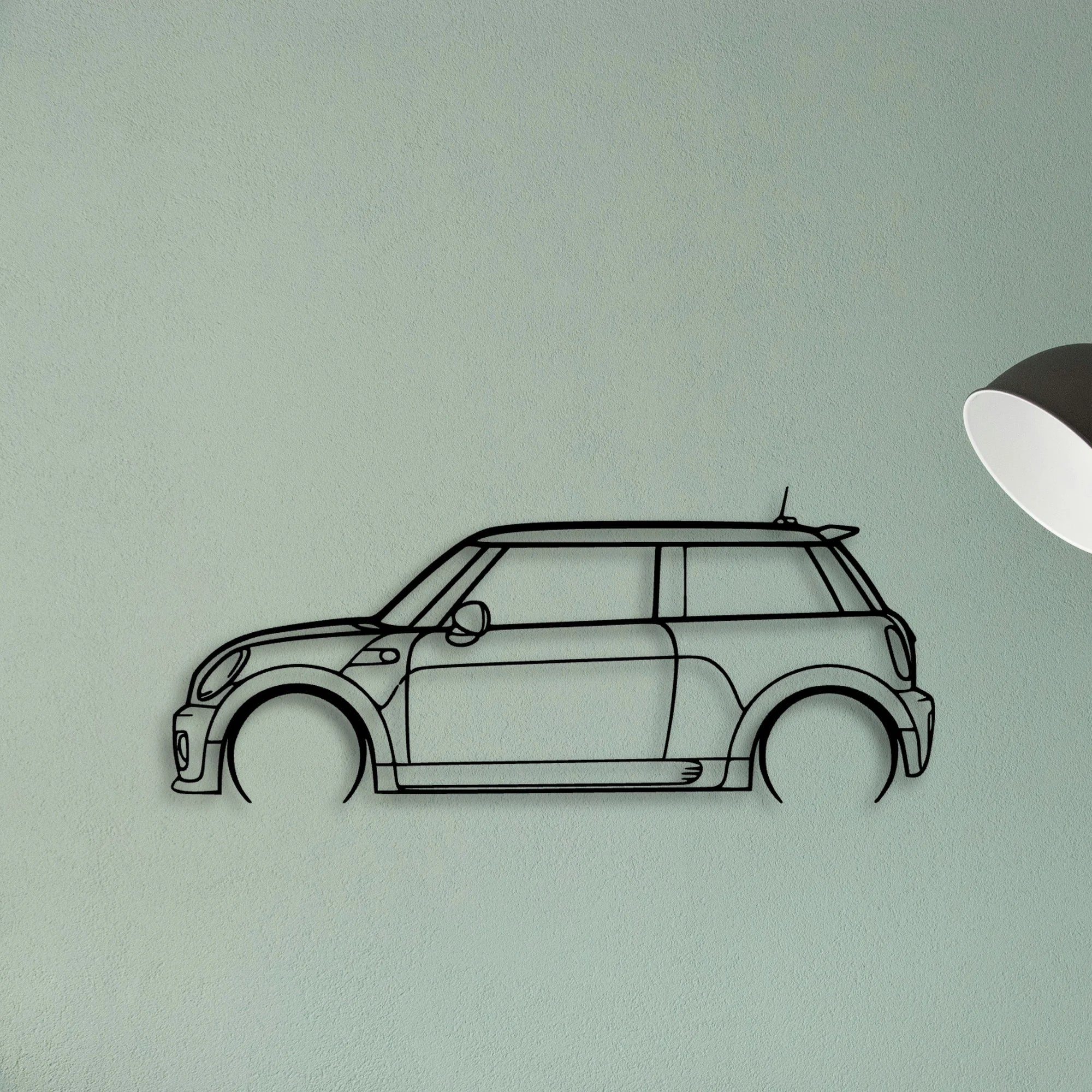 Cooper JCW 2010 Classic Silhouette Metal Wall Art - Tinvibe