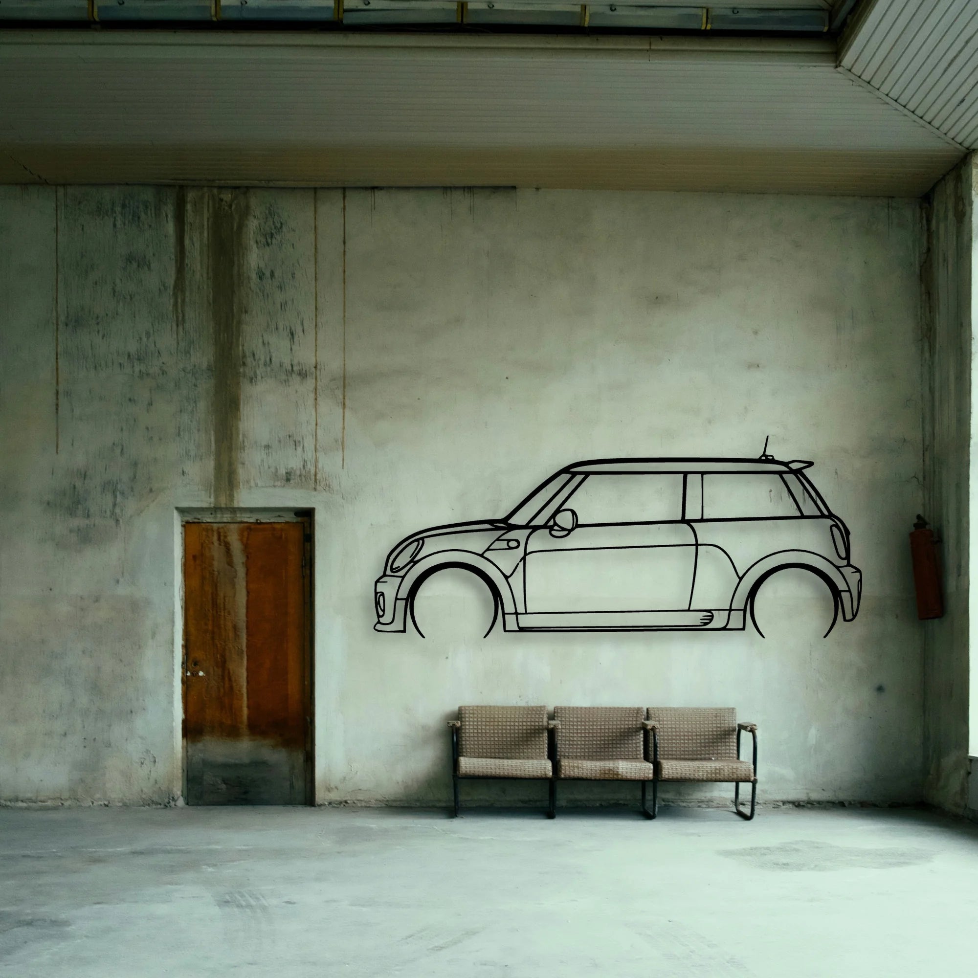 Cooper JCW 2010 Classic Silhouette Metal Wall Art - Tinvibe
