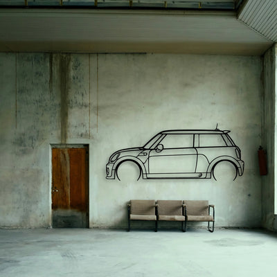 Cooper JCW 2010 Classic Silhouette Metal Wall Art - Tinvibe