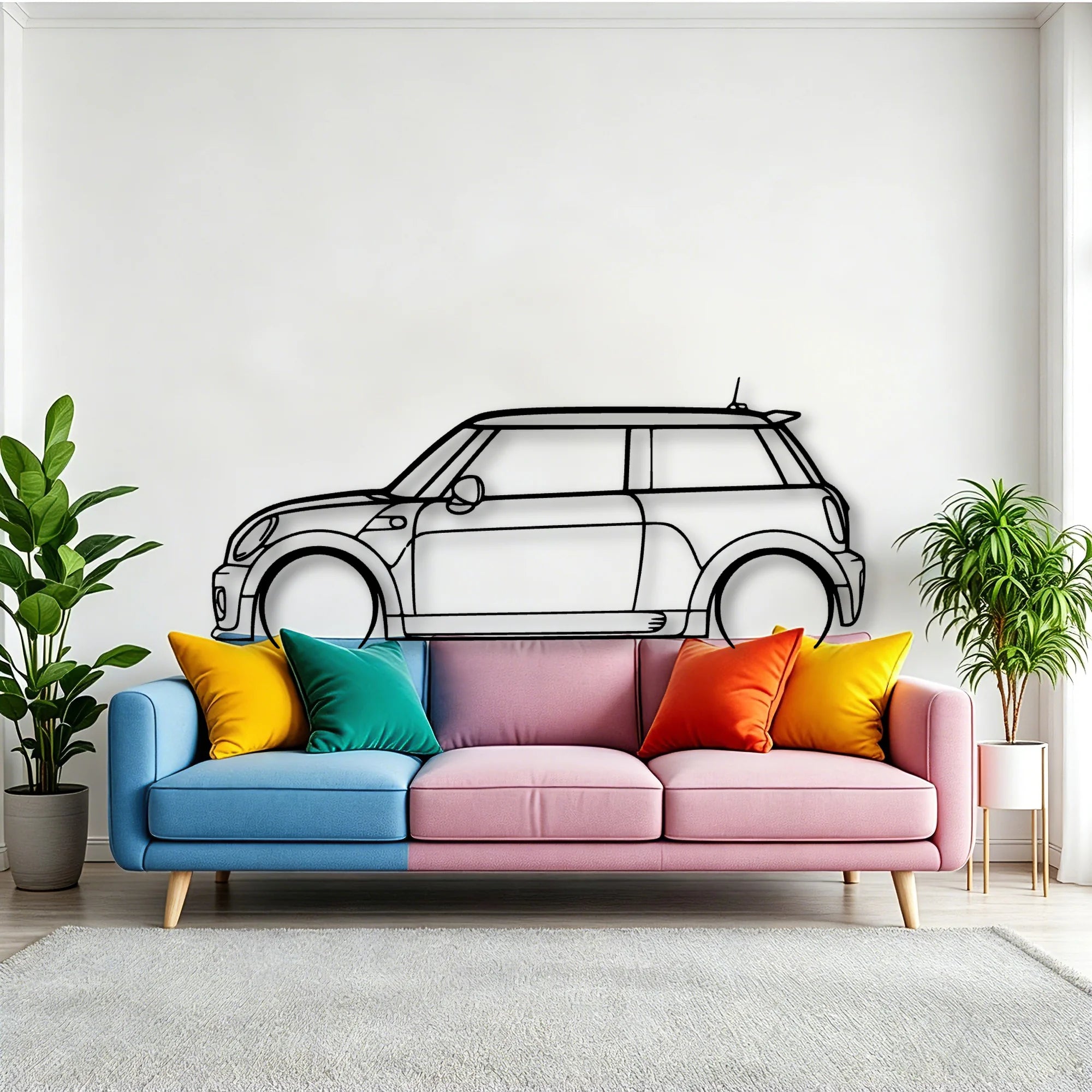 Cooper JCW 2010 Classic Silhouette Metal Wall Art - Tinvibe