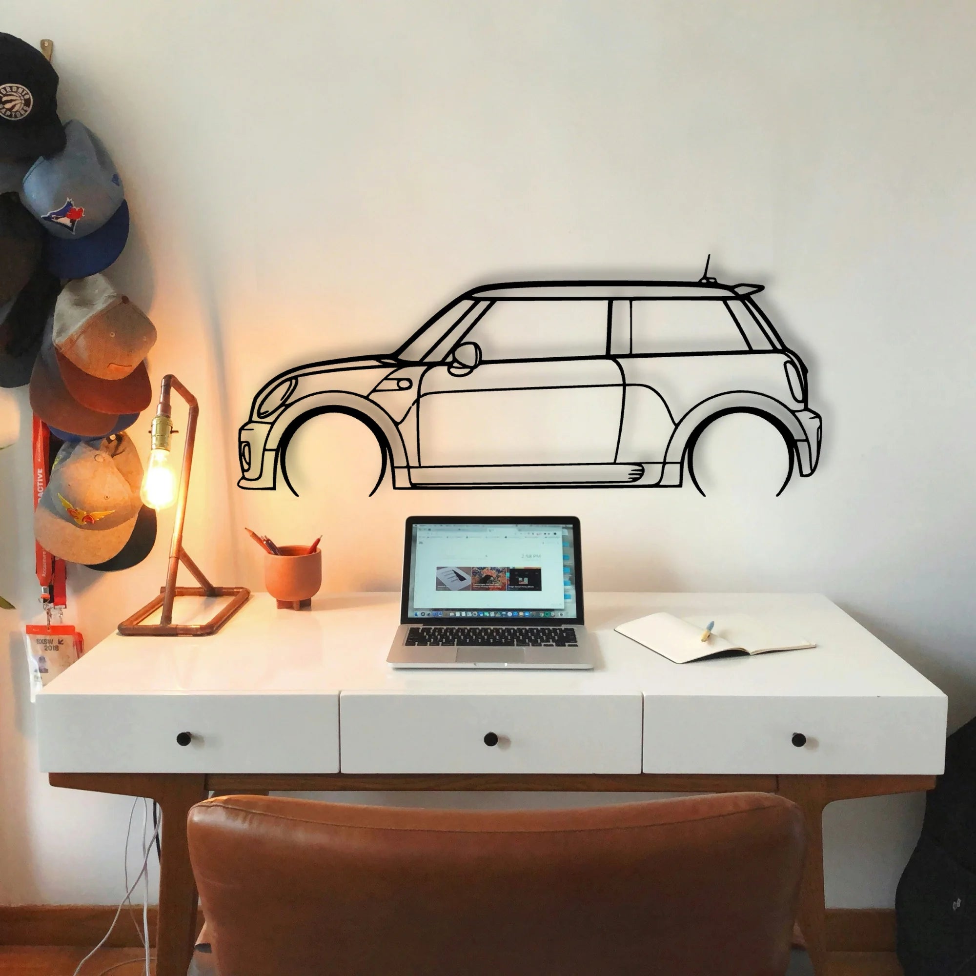 Cooper JCW 2010 Classic Silhouette Metal Wall Art - Tinvibe