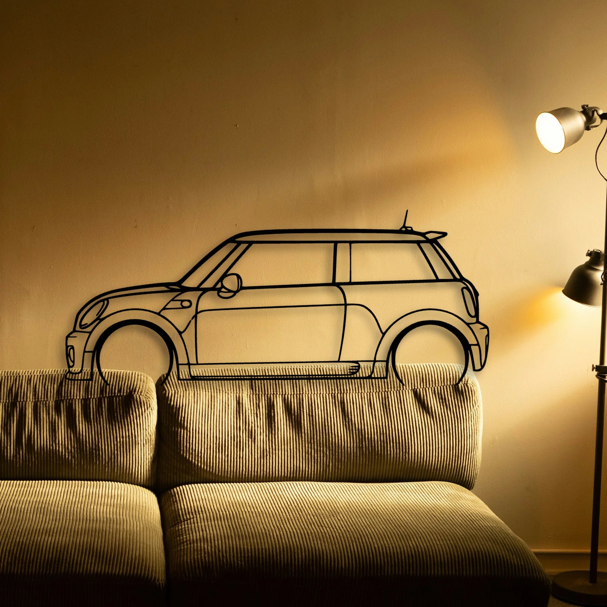 Cooper JCW 2010 Classic Silhouette Metal Wall Art - Tinvibe