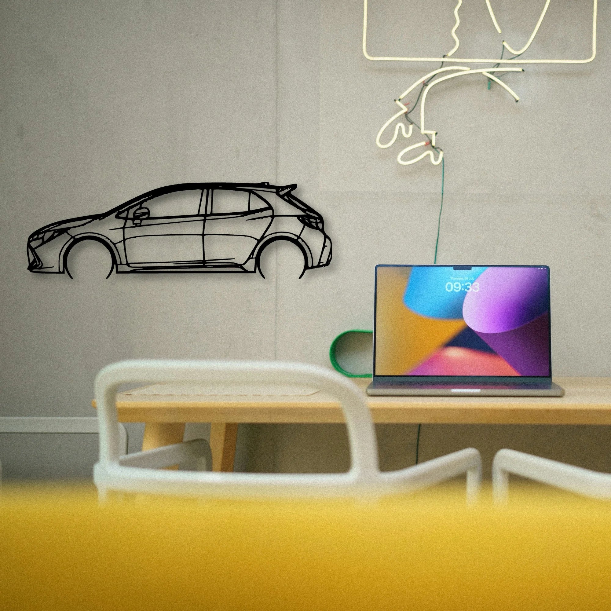 Corolla 2019 Classic Silhouette Metal Wall Art - Tinvibe