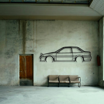 Corolla AE86 GT 1986 Classic Silhouette Metal Wall Art - Tinvibe