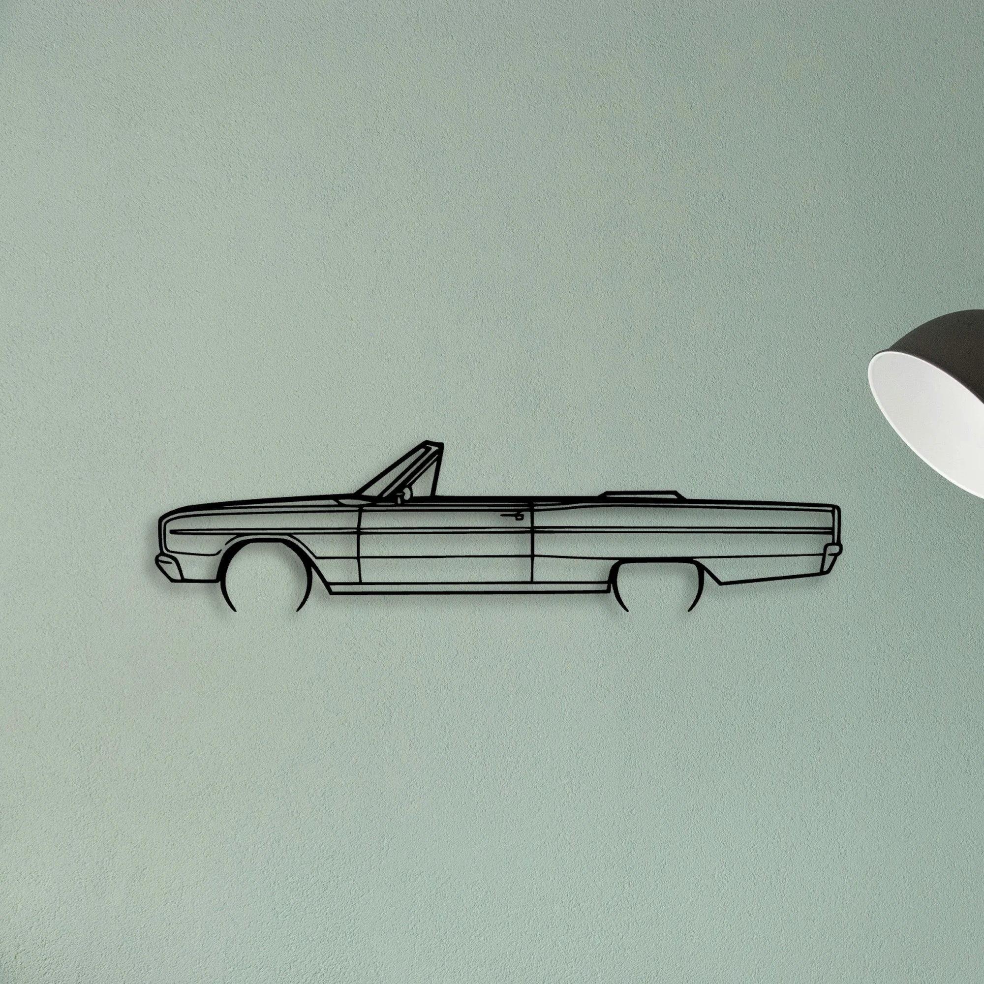 Coronet Convertible 1966 Classic Silhouette Metal Wall Art - Tinvibe