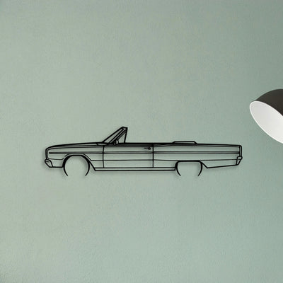 Coronet Convertible 1966 Classic Silhouette Metal Wall Art - Tinvibe