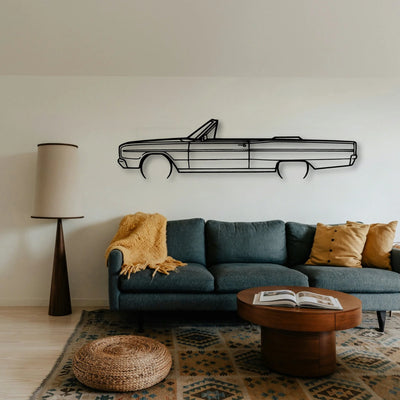 Coronet Convertible 1966 Classic Silhouette Metal Wall Art - Tinvibe
