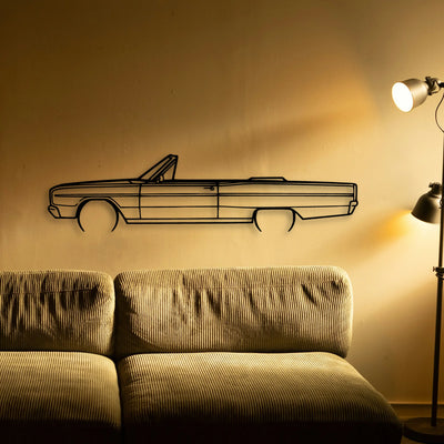 Coronet Convertible 1966 Classic Silhouette Metal Wall Art - Tinvibe