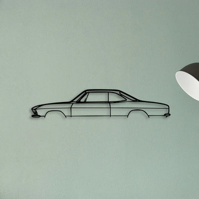 Corvair Corsa 1966 Classic Silhouette Metal Wall Art - Tinvibe