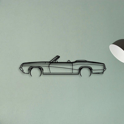 Cougar Convertible 1969 Classic Silhouette Metal Wall Art - Tinvibe