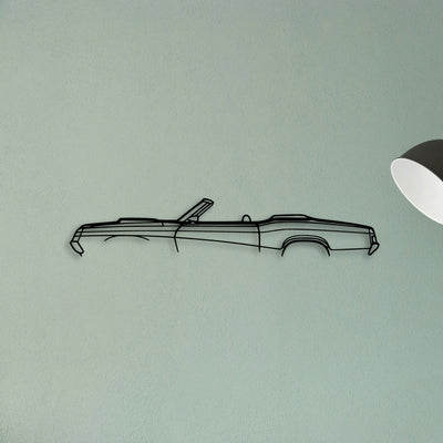Cougar Convertible 1969 2 Classic Silhouette Metal Wall Art - Tinvibe