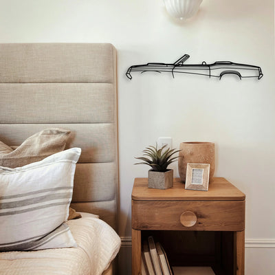 Cougar Convertible 1969 2 Classic Silhouette Metal Wall Art - Tinvibe