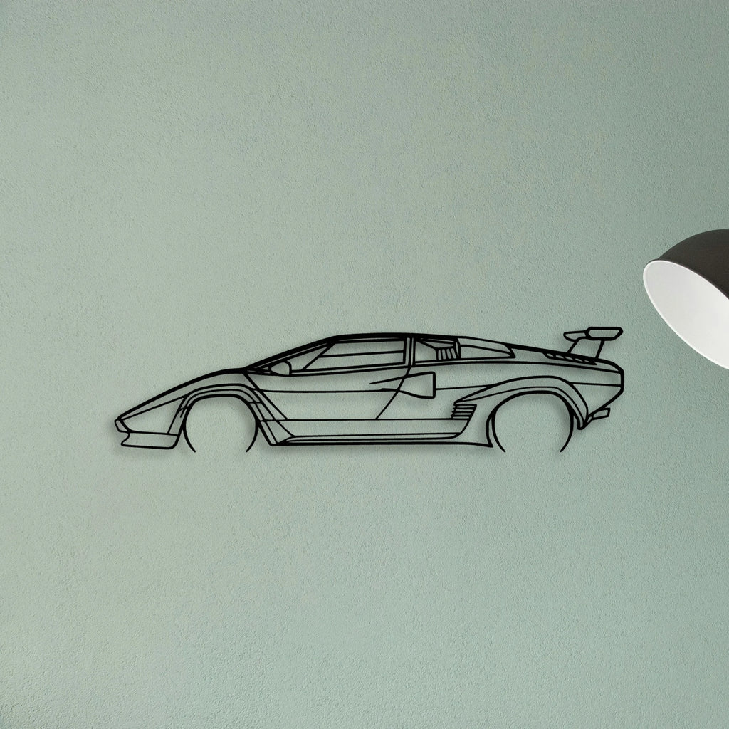 Countach 1985 Classic Silhouette Metal Wall Art - Tinvibe