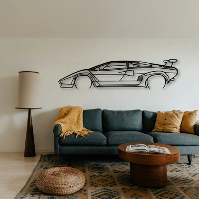 Countach 1985 Classic Silhouette Metal Wall Art - Tinvibe