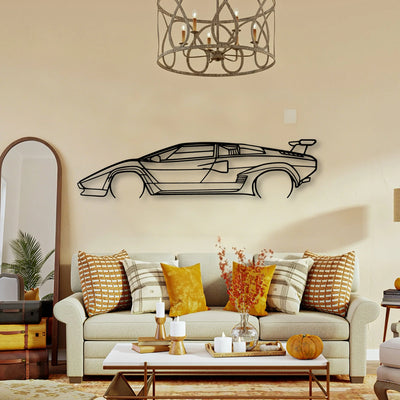 Countach 1985 Classic Silhouette Metal Wall Art - Tinvibe
