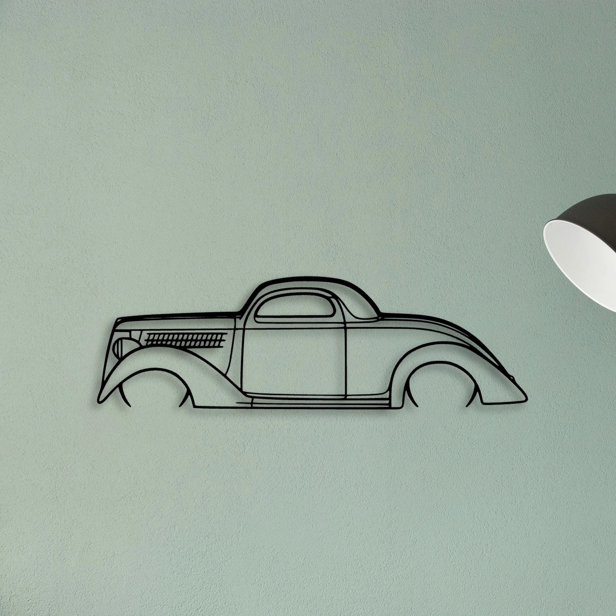Coupe 1936 Classic Silhouette Metal Wall Art - Tinvibe