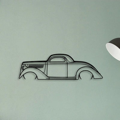 Coupe 1936 Classic Silhouette Metal Wall Art - Tinvibe