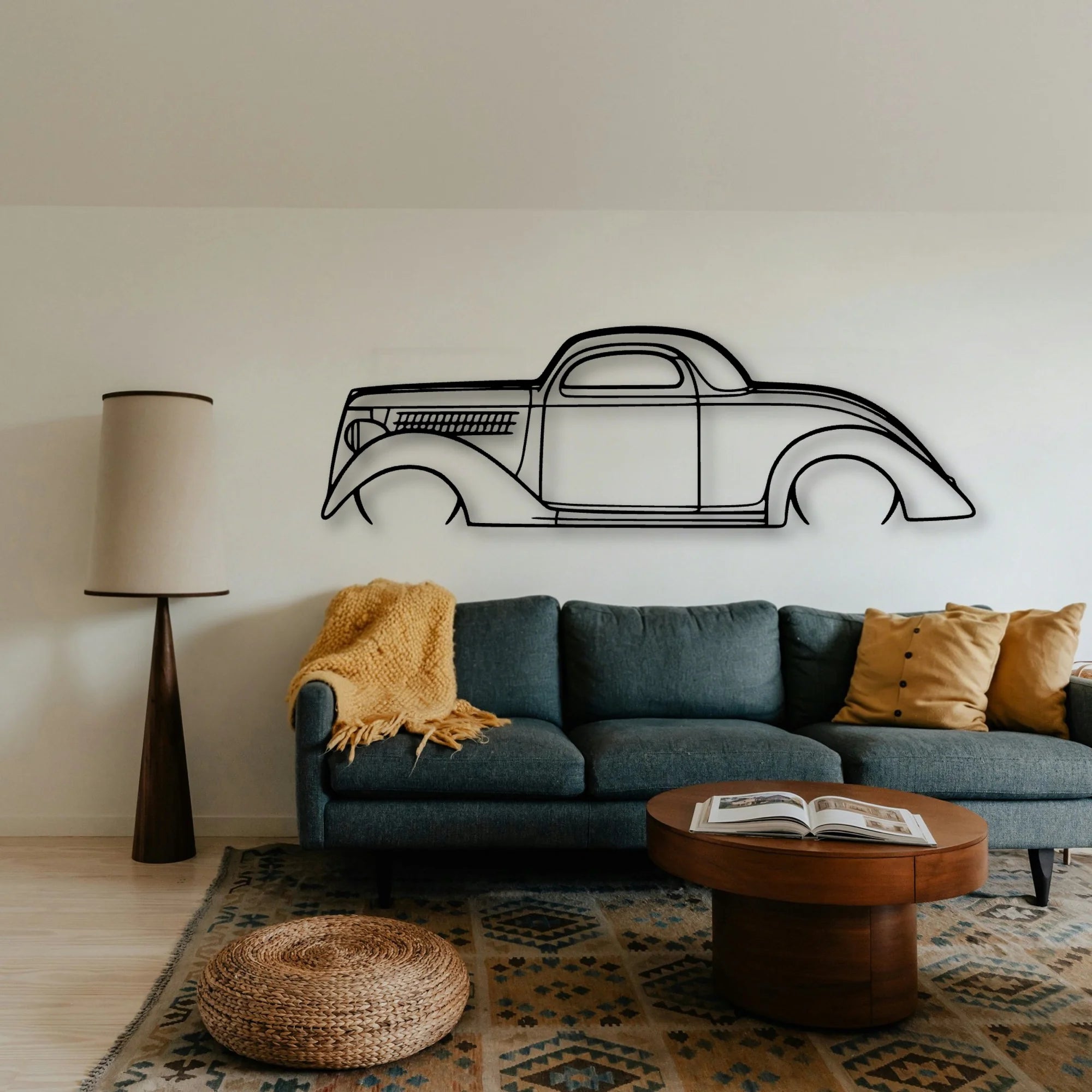 Coupe 1936 Classic Silhouette Metal Wall Art - Tinvibe