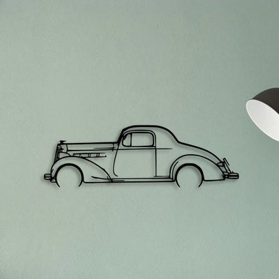 Coupe 1937 Classic Silhouette Metal Wall Art - Tinvibe